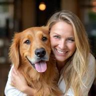 Sophie Laurent avec un golden retriever
